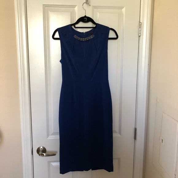 BCBG Samantha Beaded-Neck Sleeveless Dress - Picture 4 of 5